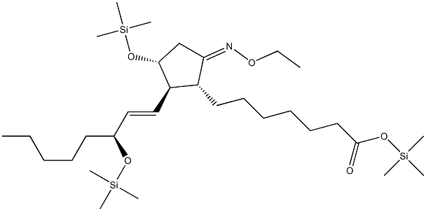 (9E,11R,13E,15S)-9-(Ethoxyimino)-11α,15-bis(trimethylsiloxy)prost-13-en-1-oic acid trimethylsilyl ester Structure