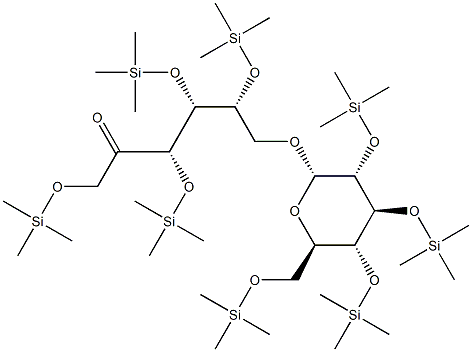 6-O-[2-O,3-O,4-O,6-O-Tetrakis(trimethylsilyl)-α-D-glucopyranosyl]-1-O,3-O,4-O,5-O-tetrakis(trimethylsilyl)-D-fructose 구조식 이미지