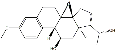 (20R)-3-Methoxy-19-norpregna-1,3,5(10)-triene-11α,20-diol 구조식 이미지