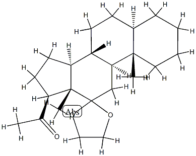 12,12-(에틸렌비스옥시)-5α-프레난-20-온 구조식 이미지