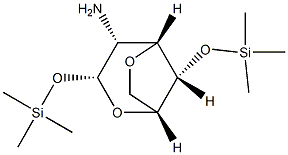 2-Amino-3,6-anhydro-1-O,4-O-bis(trimethylsilyl)-2-deoxy-α-D-glucopyranose 구조식 이미지