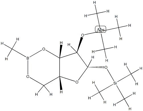 1-O,2-O-비스(트리메틸실릴)-3-O,5-O-메틸보란디일-β-D-크실로푸라노스 구조식 이미지