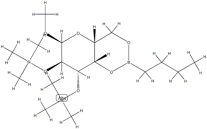 메틸2-O,3-O-비스(트리메틸실릴)-4-O,6-O-(부틸보란디일)-α-D-갈락토피라노시드 구조식 이미지