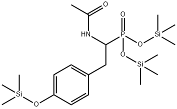 [α-(아세틸아미노)-4-(트리메틸실록시)페네틸]포스폰산비스(트리메틸실릴)에스테르 구조식 이미지