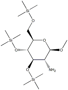 Methyl 2-amino-3-O,4-O,6-O-tris(trimethylsilyl)-2-deoxy-β-D-glucopyranoside 구조식 이미지