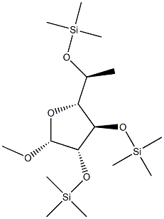 메틸2-O,3-O,5-O-트리스(트리메틸실릴)-6-데옥시-α-L-갈락토푸라노시드 구조식 이미지
