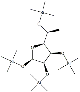 1-O,2-O,3-O,5-O-Tetrakis(trimethylsilyl)-6-deoxy-β-L-mannofuranose Structure