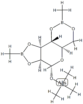 2-O,3-O:4-O,6-O-Bis(methylboranediyl)-1-O-trimethylsilyl-α-D-mannopyranose Structure