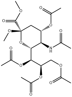 Methyl 5-(acetylamino)-4-O,7-O,8-O,9-O-tetraacetyl-3,5-dideoxy-D-glycero-D-galacto-2-nonuropyranosidonic acid methyl ester Structure