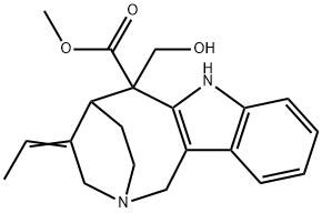 4-Ethylidene-1,3,4,5,6,7-hexahydro-6-(hydroxymethyl)-2,5-ethano-2H-azocino[4,3-b]indole-6-carboxylic acid methyl ester Structure