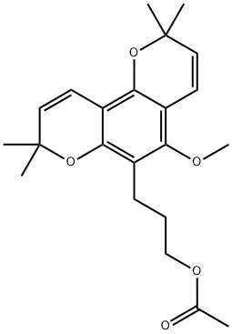 5-Methoxy-2,2,8,8-tetramethyl-2H,8H-benzo[1,2-b:3,4-b']dipyran-6-(1-propanol)acetate Structure