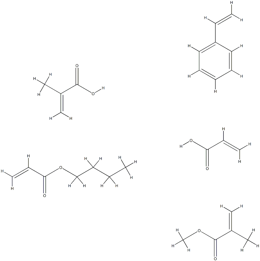 2-Propenoic acid, 2-methyl-, polymer with butyl 2-propenoate, ethenylbenzene, methyl 2-methyl-2-propenoate and 2-propenoic acid Structure