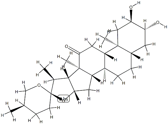 (25R)-2α,3β-Dihydroxy-5α-spirostan-12-one Structure