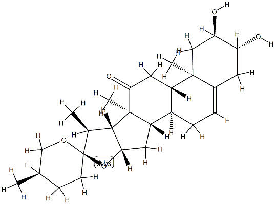 (25R)-2α,3β-Dihydroxyspirost-5-en-12-one 구조식 이미지