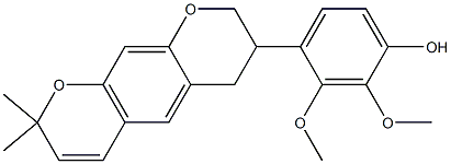 (+)-4-[7,8-Dihydro-2,2-dimethyl-2H,6H-benzo[1,2-b:5,4-b']dipyran-7-yl]-2,3-dimethoxyphenol Structure