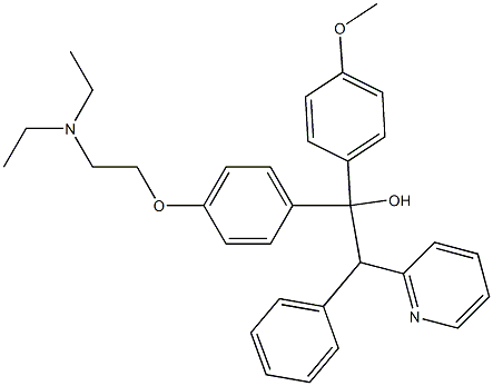 1-(4-Diethylaminoeth oxyphenyl)-1-(4-methoxyphenyl)-2-phenyl-2-(2-pyri dyl)ethanol 구조식 이미지