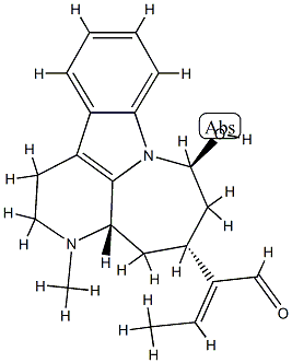 (αE)-α-Ethylidene-1,2,3,3aα,4,5,6,7-octahydro-7α-hydroxy-3-methyl-3,7a-diazacyclohepta[jk]fluorene-5β-acetaldehyde 구조식 이미지