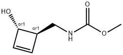 Carbamic acid, [[(1R,4S)-4-hydroxy-2-cyclobuten-1-yl]methyl]-, methyl ester, rel- (9CI) Structure
