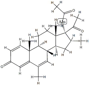 17α-(아세틸옥시)-6,16α-디메틸프레그나-1,4,6-트리엔-3,20-디온 구조식 이미지