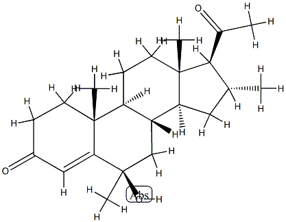 6β-Hydroxy-6α,16α-dimethylpregn-4-ene-3,20-dione Structure