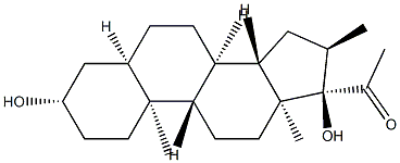 3β,17α-Dihydroxy-16α-methyl-5β-pregnan-20-one 구조식 이미지