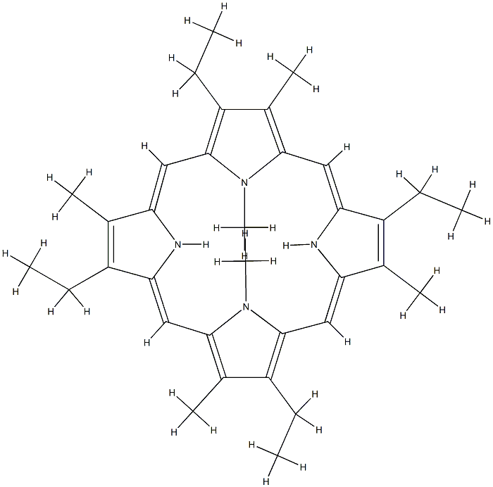 2,7,12,17-Tetraethyl-3,8,13,18,21,23-hexamethyl-22,24-dihydro-21H,23H-porphyrin Structure