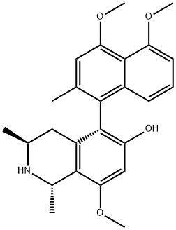 (1S)-1,2,3,4-Tetrahydro-8-methoxy-1α,3β-dimethyl-5-[(aR)-4,5-dimethoxy-2-methyl-1-naphthalenyl]isoquinoline-6-ol 구조식 이미지