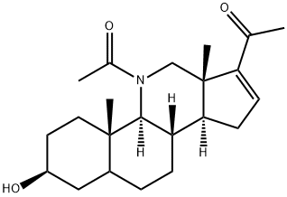 11-Acetyl-3β-hydroxy-11-azapregn-16-en-20-one 구조식 이미지