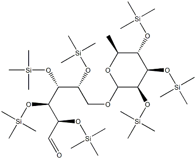 6-O-[6-Deoxy-2-O,3-O,4-O-tris(trimethylsilyl)-α-L-mannopyranosyl]-2-O,3-O,4-O,5-O-tetrakis(trimethylsilyl)-D-glucose 구조식 이미지