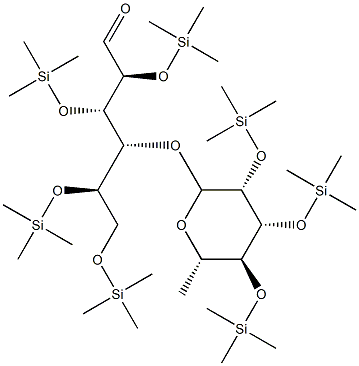 4-O-[6-Deoxy-2-O,3-O,4-O-tris(trimethylsilyl)-α-L-mannopyranosyl]-2-O,3-O,5-O,6-O-tetrakis(trimethylsilyl)-D-glucose 구조식 이미지