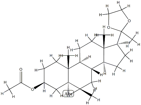 3β-(Acetyloxy)-5,6α-epoxy-6β-methyl-5α-pregnan-20-one ethylene acetal 구조식 이미지