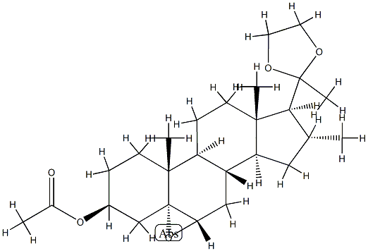 3β-(Acetyloxy)-5,6α-epoxy-16α-methyl-5α-pregnan-20-one ethylene acetal 구조식 이미지