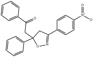 α-[3-(4-Nitrophenyl)-5-phenyl-2-isoxazolin-5-yl]acetophenone 구조식 이미지