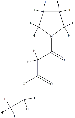 1-Pyrrolidinepropanoic  acid,  -bta--thioxo-,  ethyl  ester Structure