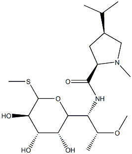 Methyl 6,8-dideoxy-7-O-methyl-6-[[[(2S)-1-methyl-4β-(1-methylethyl)-2α-pyrrolidinyl]carbonyl]amino]-1-thio-D-erythro-α-D-galacto-octopyranoside Structure