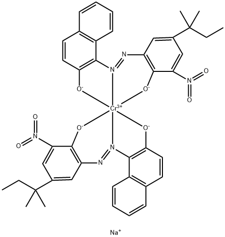 sodium bis[1-[[2-hydroxy-3-nitro-5-tert-pentylphenyl]azo]-2-naphtholato(2-)]chromate(1-) 구조식 이미지