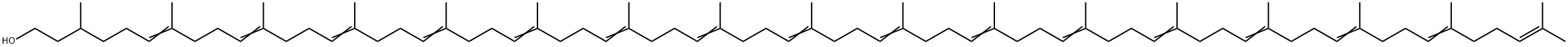 3,7,11,15,19,23,27,31,35,39,43,47,51,55,59,63,67-Heptadecamethyl-6,10,14,18,22,26,30,34,38,42,46,50,54,58,62,66-octahexacontahexadecen-1-ol Structure