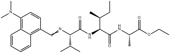 N-[[4-(Dimethylamino)-1-naphthalenyl]methylene]-L-Val-L-Ile-L-Ala-OEt Structure