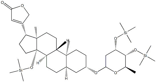 3β-[[2,6-Dideoxy-3-O,4-O-bis(trimethylsilyl)-D-ribo-hexopyranosyl]oxy]-14-[(trimethylsilyl)oxy]-5β-card-20(22)-enolide 구조식 이미지