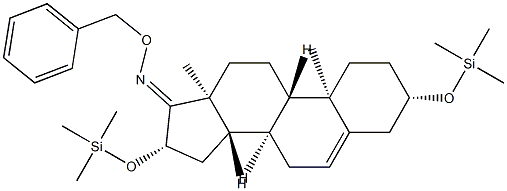 3β,16β-Bis(trimethylsiloxy)androst-5-en-17-one O-benzyl oxime Structure