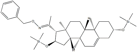 3β,16α-Bis(trimethylsiloxy)pregn-5-en-20-one O-benzyl oxime Structure