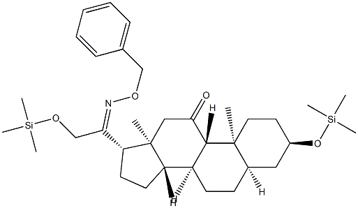 3α,21-Bis(trimethylsiloxy)-20-(phenylmethoxyimino)-5β-pregnan-11-one Structure