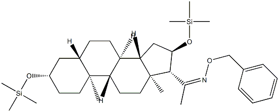 3β,16α-Bis(trimethylsiloxy)-5α-pregnan-20-one O-benzyl oxime Structure