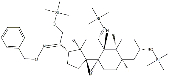 3β,11β,21-Tris(trimethylsiloxy)-5β-pregnan-20-one O-benzyl oxime 구조식 이미지