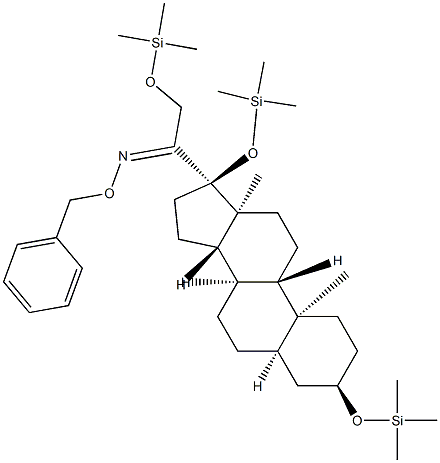 3α,17,21-Tris(trimethylsiloxy)-5β-pregnan-20-one O-benzyl oxime Structure
