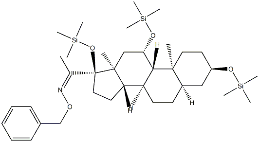 3α,11β,17-Tris(trimethylsiloxy)-5β-pregnan-20-one O-benzyl oxime 구조식 이미지