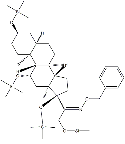 3α,11β,17,21-Tetrakis(trimethylsiloxy)-5β-pregnan-20-one O-benzyl oxime 구조식 이미지
