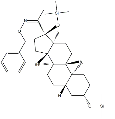 3β,17-Bis(trimethylsiloxy)-5α-pregnan-20-one O-benzyl oxime Structure