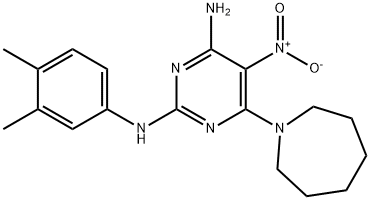 6-(azepan-1-yl)-N~2~-(3,4-dimethylphenyl)-5-nitropyrimidine-2,4-diamine Structure