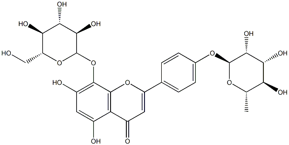 4'-(6-Deoxy-α-L-mannopyranosyloxy)-8-(β-D-glucopyranosyloxy)-5,7-dihydroxyflavone Structure